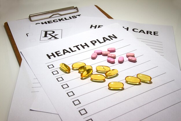 A side-by-side comparison chart of different health insurance plans, highlighting premiums, deductibles, copays, and coverage benefits.