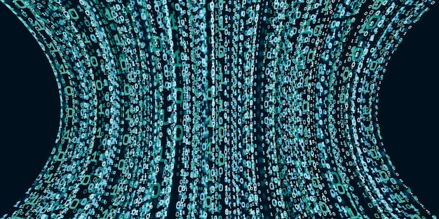 An abstract representation of data flowing through a digital network, depicted as streams of binary code being protected by a transparent blue shield. This represents the core function of the cybersecurity bill: to safeguard data.